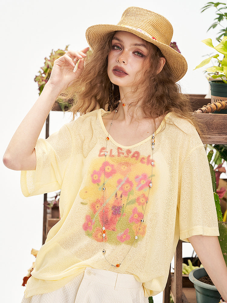 Elf flower print T-shirt