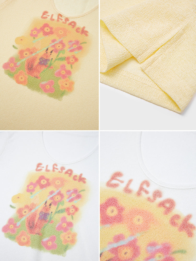 Elf flower print T-shirt
