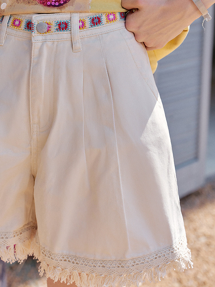 Vintage print easy pants