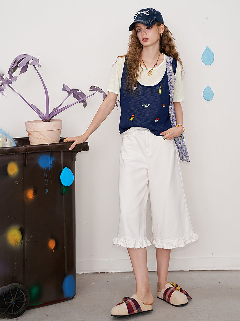 Sweet Deer Shoulder Top