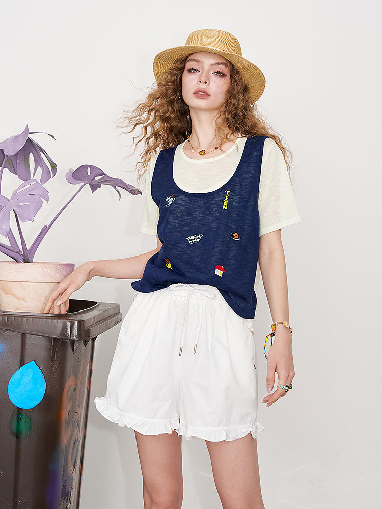 Sweet Deer Shoulder Top