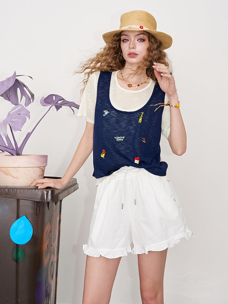 Sweet Deer Shoulder Top