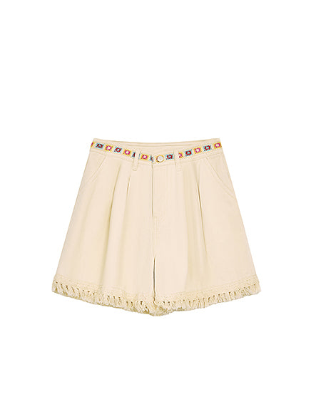 Vintage print easy pants