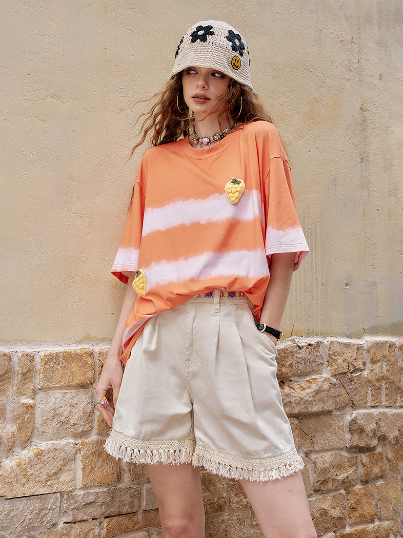 Vintage print easy pants