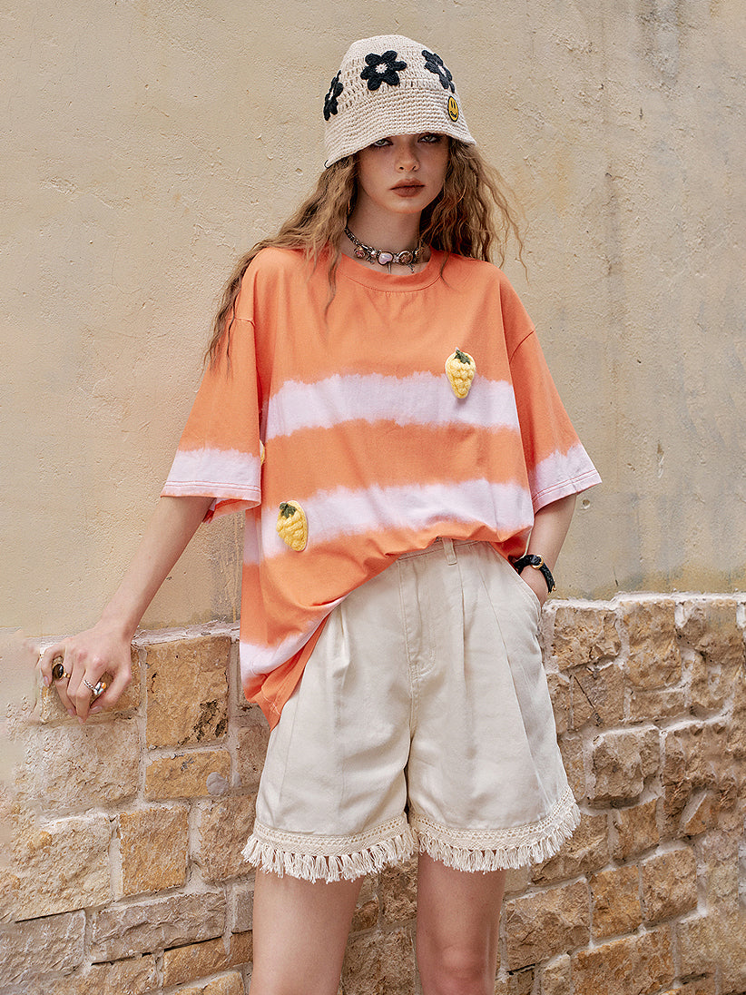 Vintage print easy pants