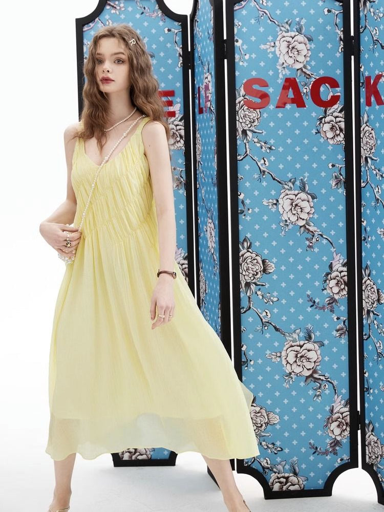 シフォンフルーツシャーリングドレス