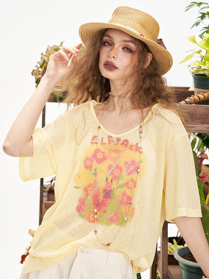 Elf flower print T-shirt 