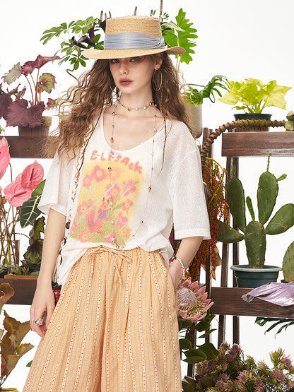 Elf flower print T-shirt 