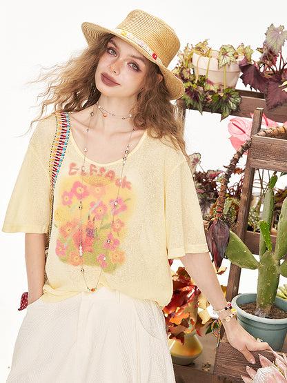 Elf flower print T-shirt 