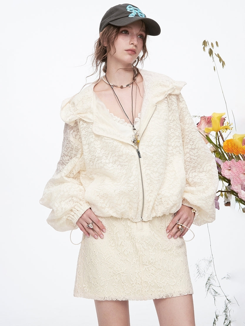 Lace hoodie jacket 