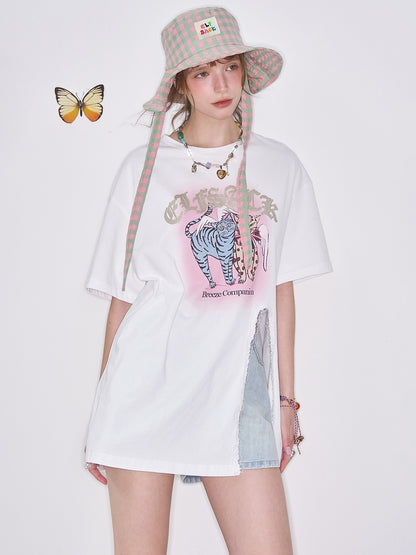 キャットプリントTシャツ