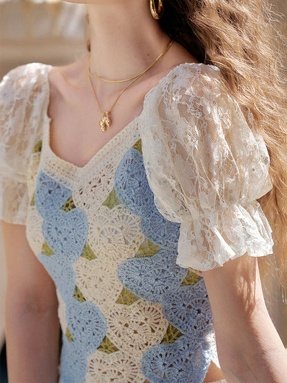 Heart Crochet Lace Top 
