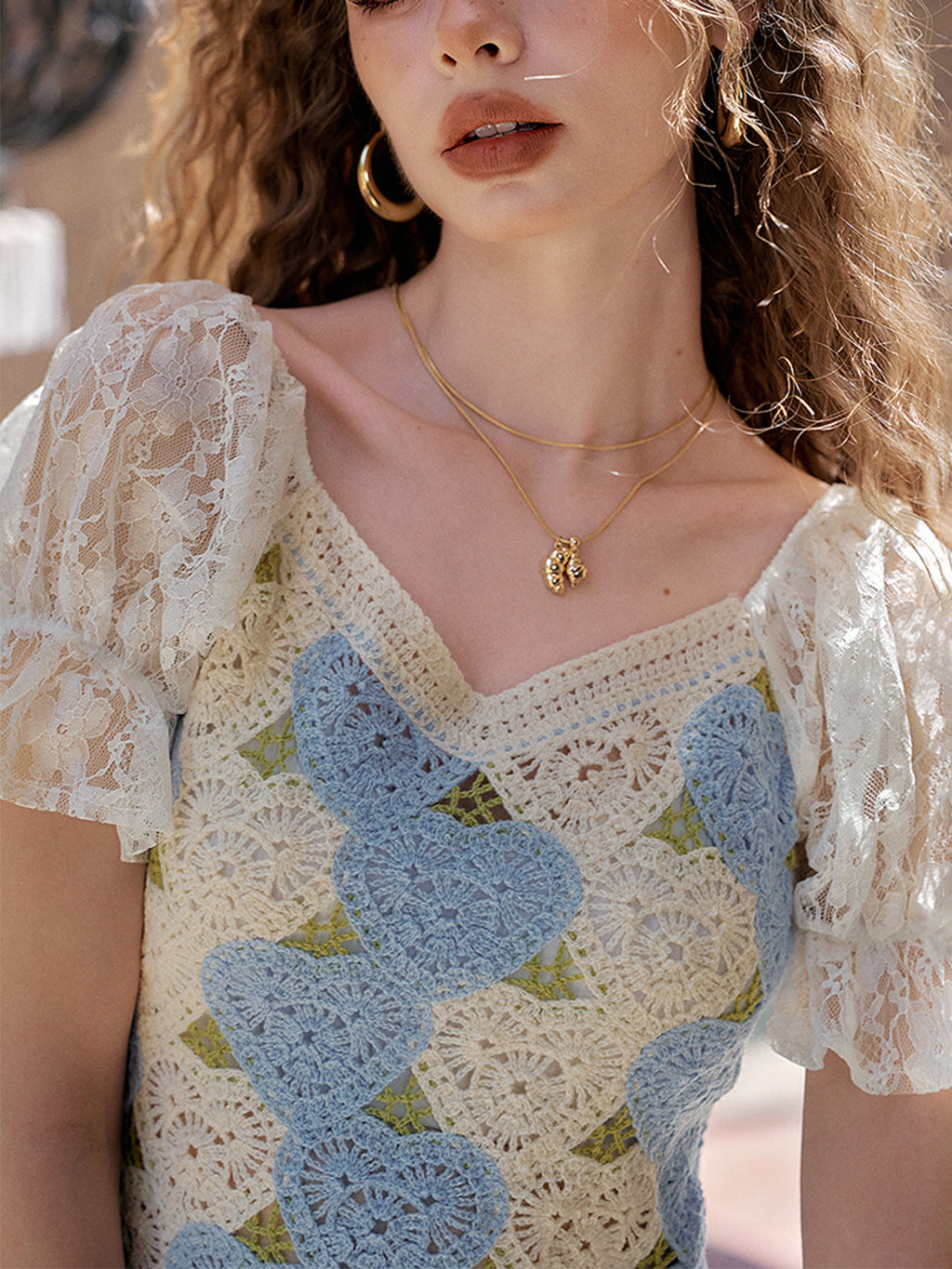 Heart Crochet Lace Top 