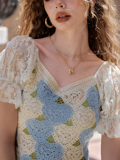 Heart Crochet Lace Top 