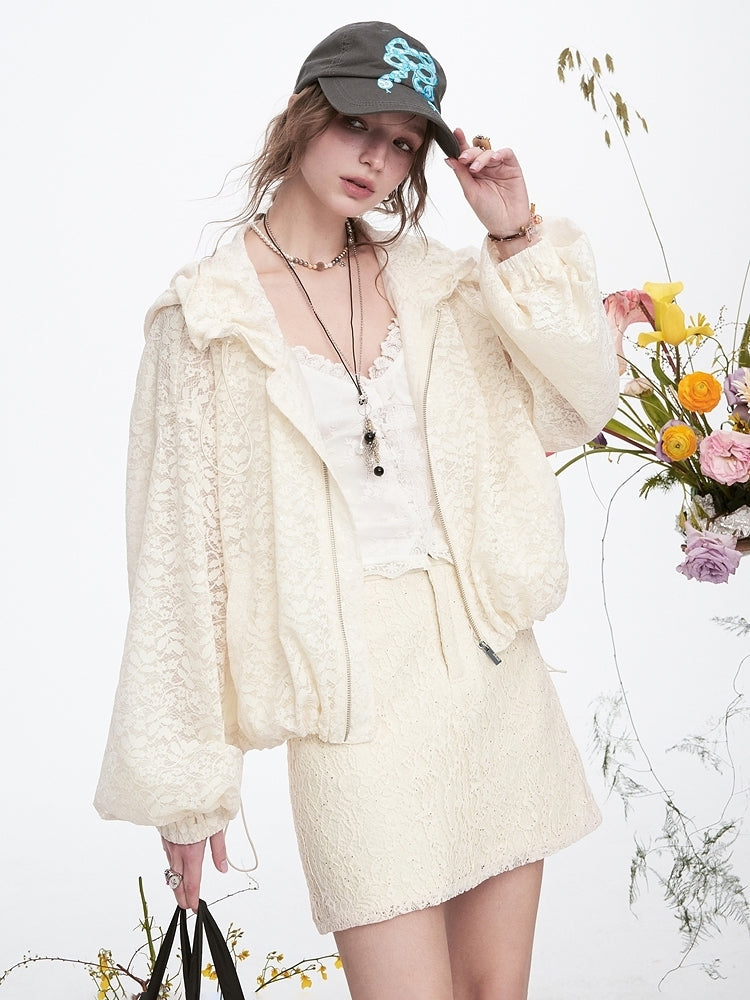 Lace hoodie jacket 