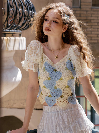 Heart Crochet Lace Top 