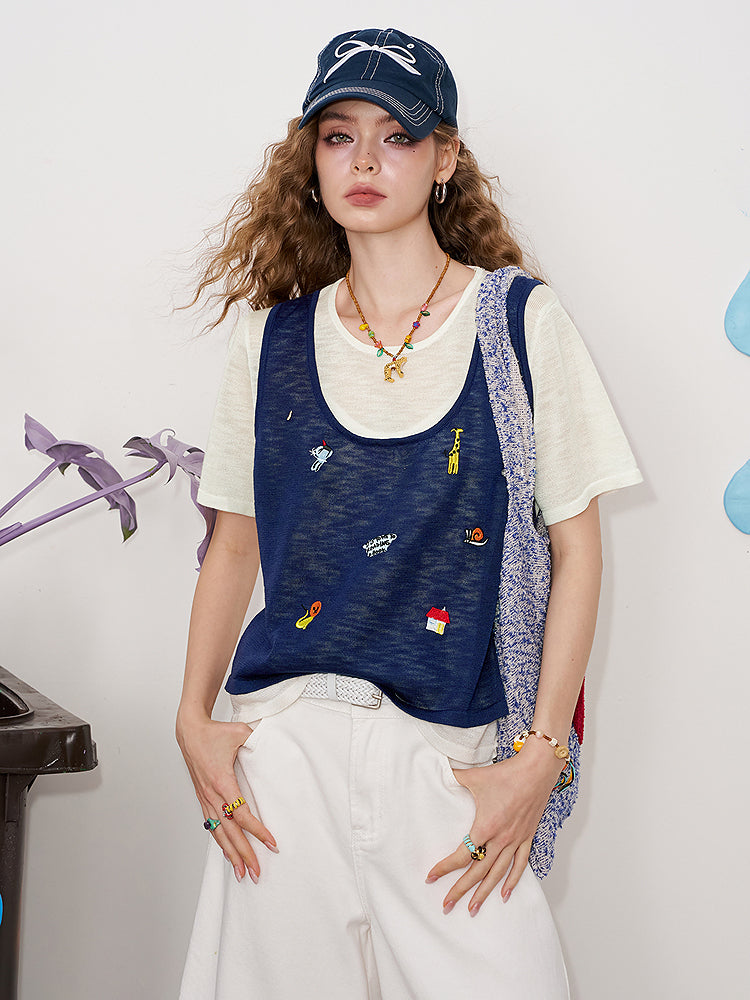 フェイクレイヤードTシャツ