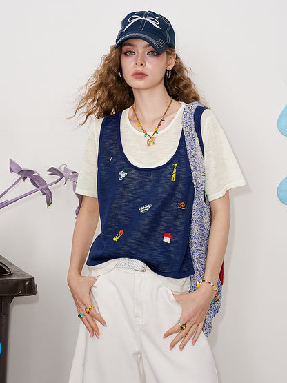 フェイクレイヤードTシャツ