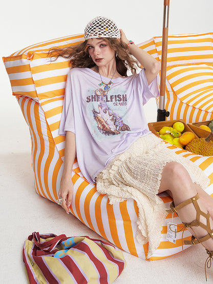 シェルフィッシュプリントTシャツ