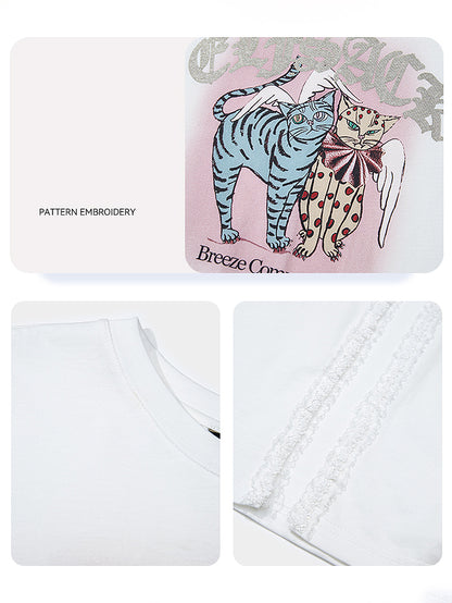 キャットプリントTシャツ
