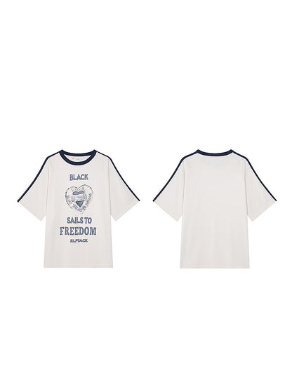 フリーダムハートプリントTシャツ