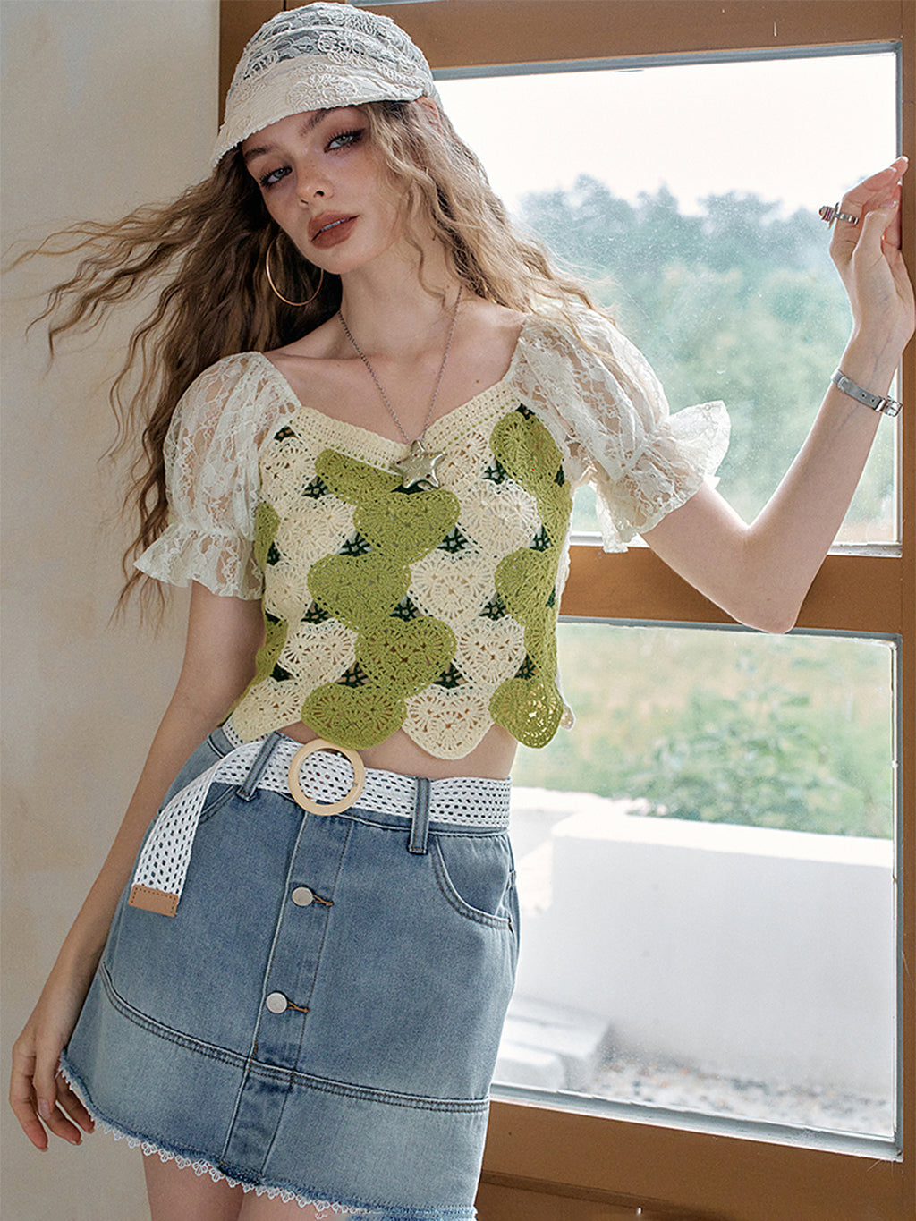 Heart Crochet Lace Top 