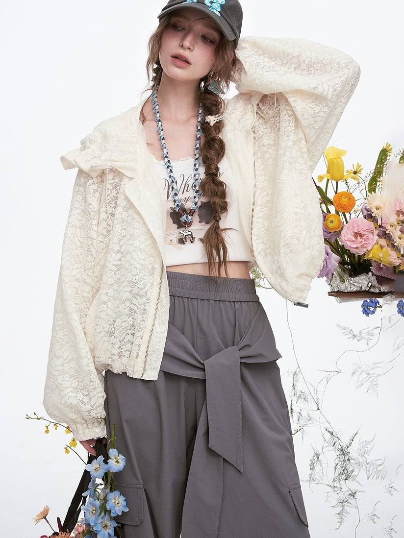 Lace hoodie jacket 
