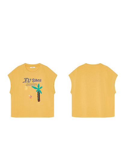 パームツリーステッチTシャツ