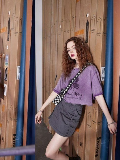 サンクスローズクロップドTシャツ