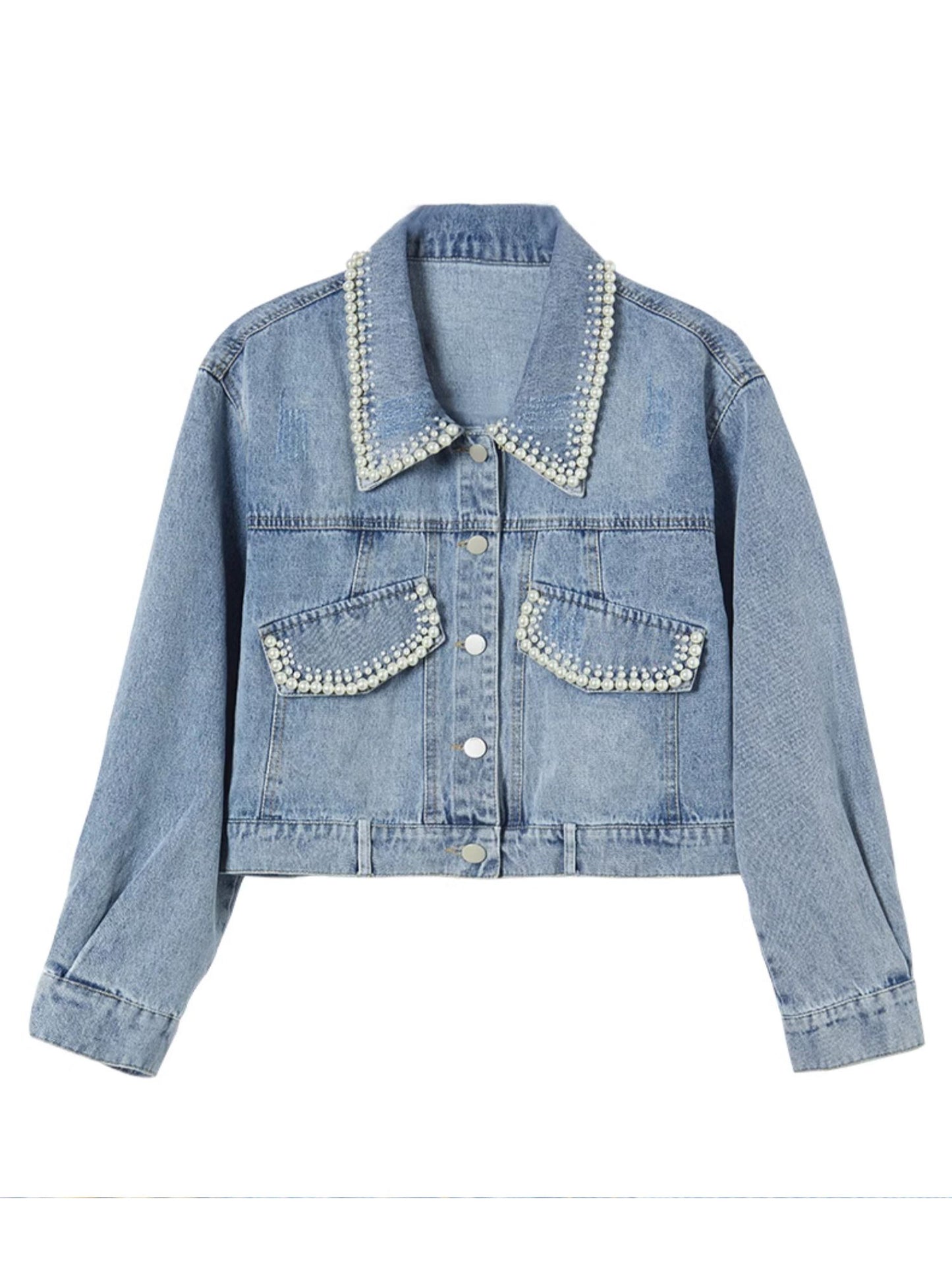 Pearl design denim jacket 