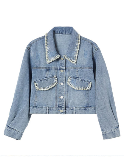 Pearl design denim jacket 
