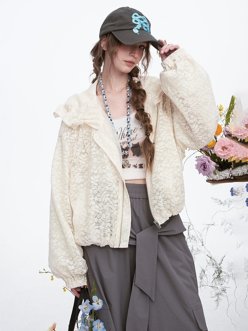 Lace hoodie jacket 
