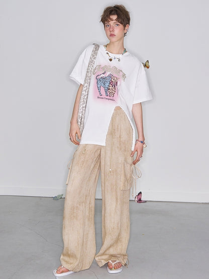 キャットプリントTシャツ