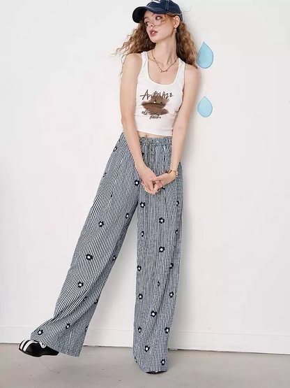デイジーチェックワイドパンツ