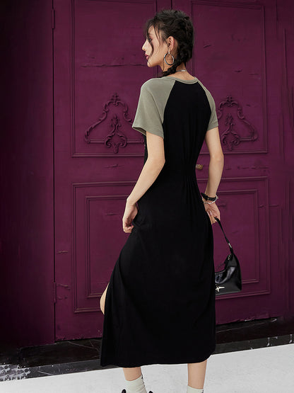 Graphic slit dress 