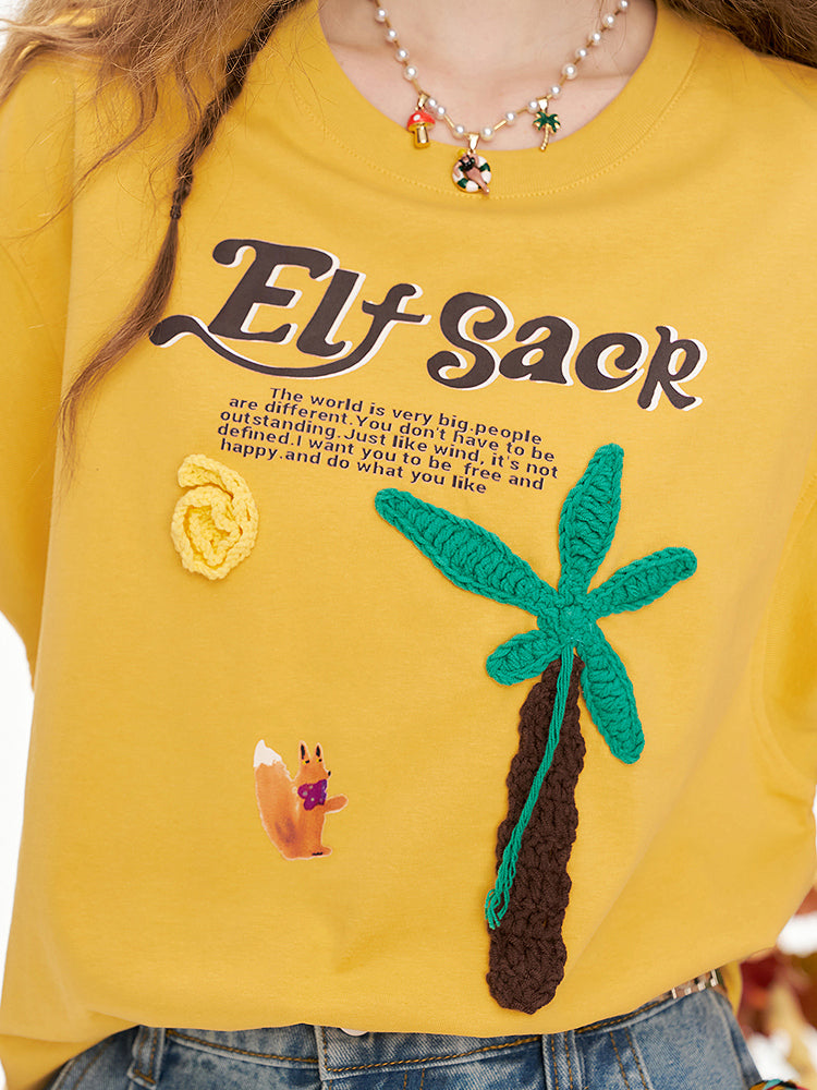 パームツリーステッチTシャツ