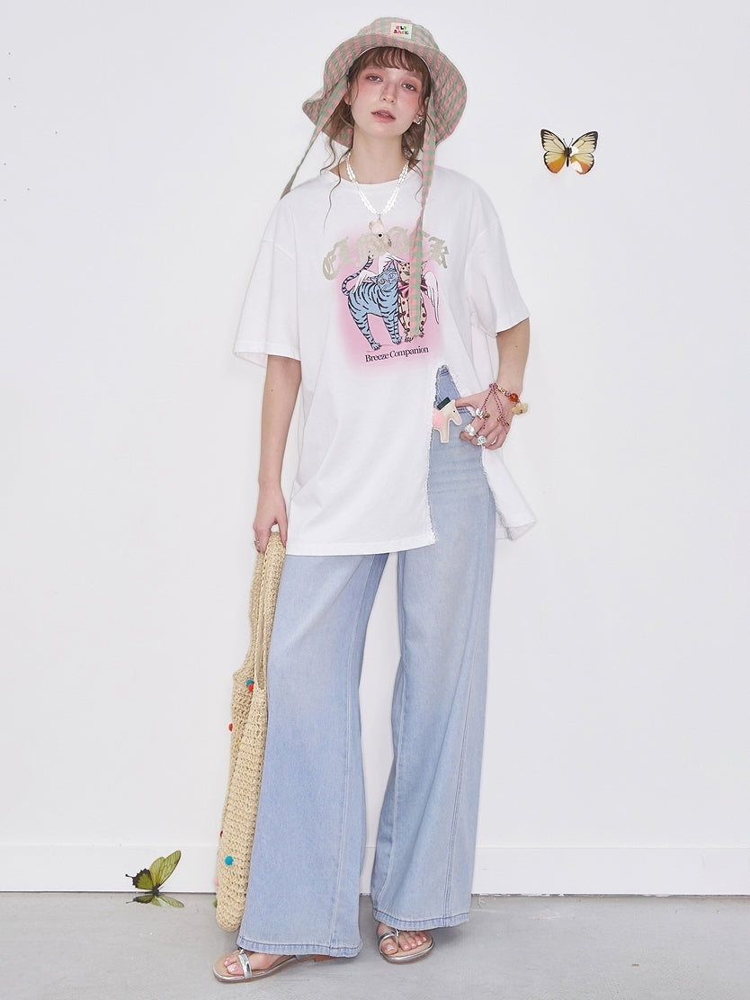 キャットプリントTシャツ