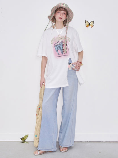 キャットプリントTシャツ