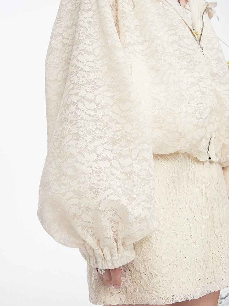 Lace hoodie jacket 
