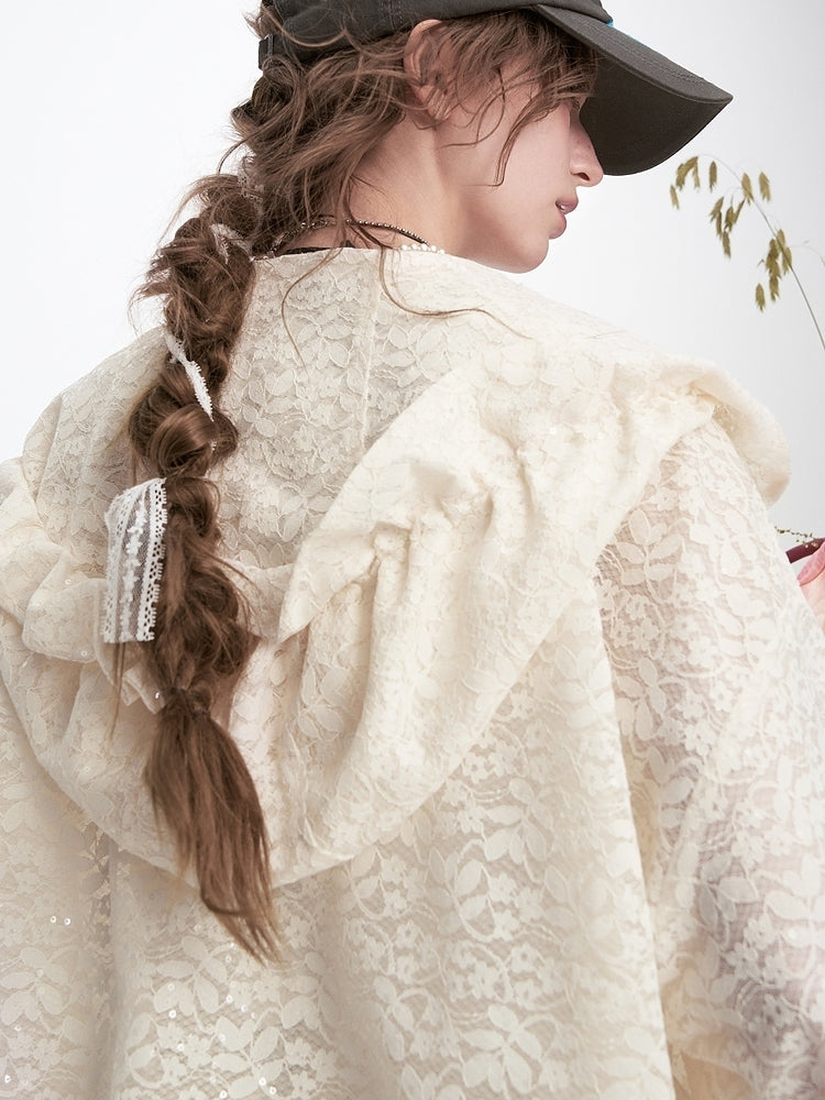 Lace hoodie jacket 