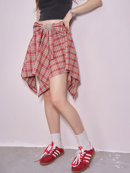 チェックラッフルヘムスカート