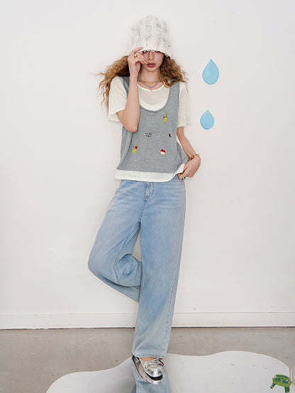 フェイクレイヤードTシャツ