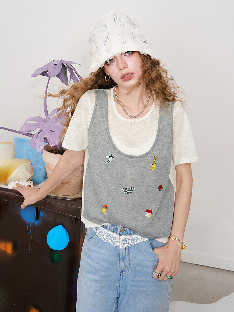フェイクレイヤードTシャツ