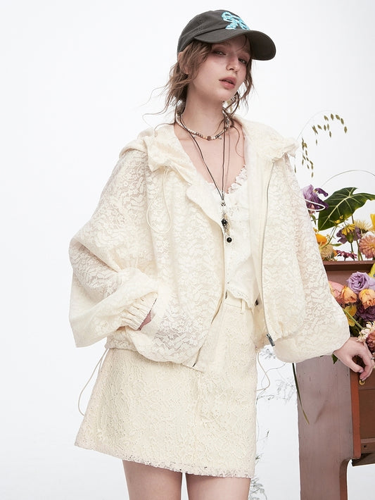 Lace hoodie jacket 