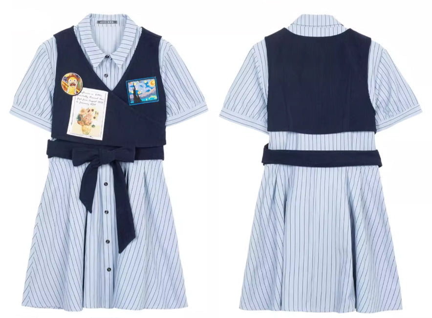 バッジワッペンベルトシャツドレス