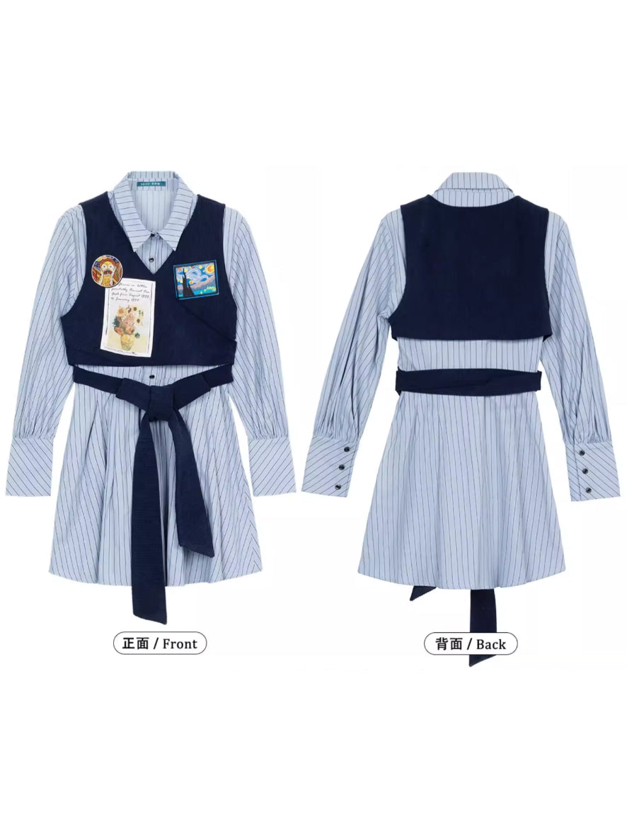 バッジワッペンベルトシャツドレス
