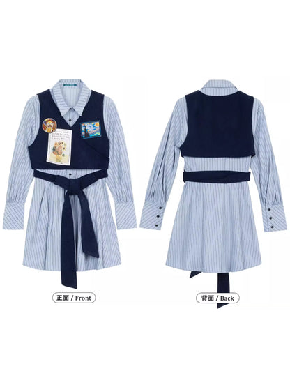バッジワッペンベルトシャツドレス